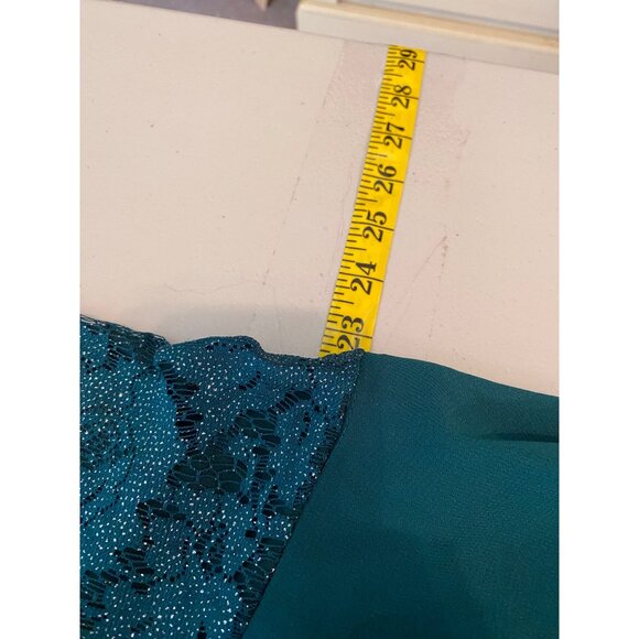 NWT Danny & Nicole Party Midi Dress Hunter Green Lace & Chiffon Fit & Flare 22W - Picture 9 of 12